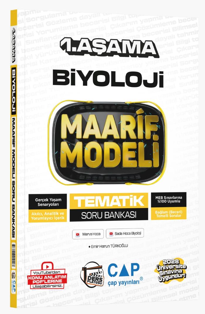 Çap Yayınları Üniversiteye Hazırlık Biyoloji Ders Platosu Maarif Modeli Tematik Soru Bankası 1. Aşama