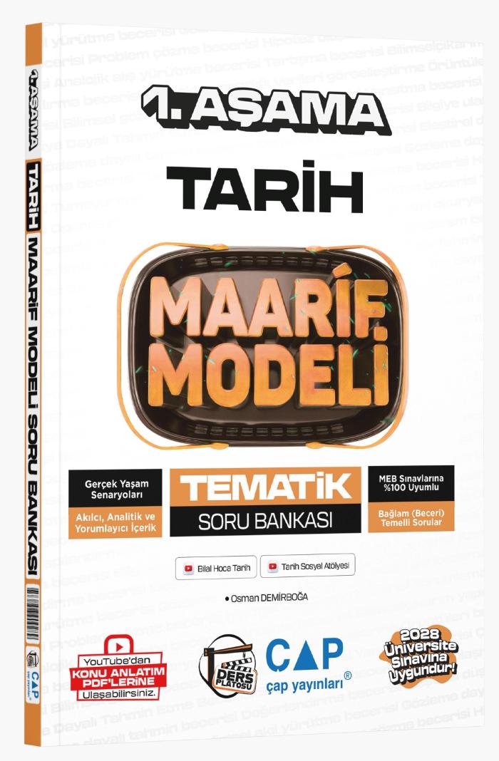 Çap Yayınları Üniversiteye Hazırlık Tarih Ders Platosu Maarif Modeli Tematik Soru Bankası 1. Aşama