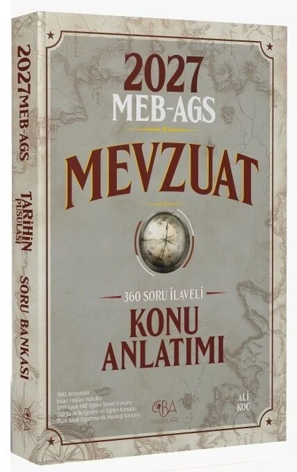 CBA Yayınları 2027 MEB-AGS Mevzuat Konu Anlatımı - Ali Koç