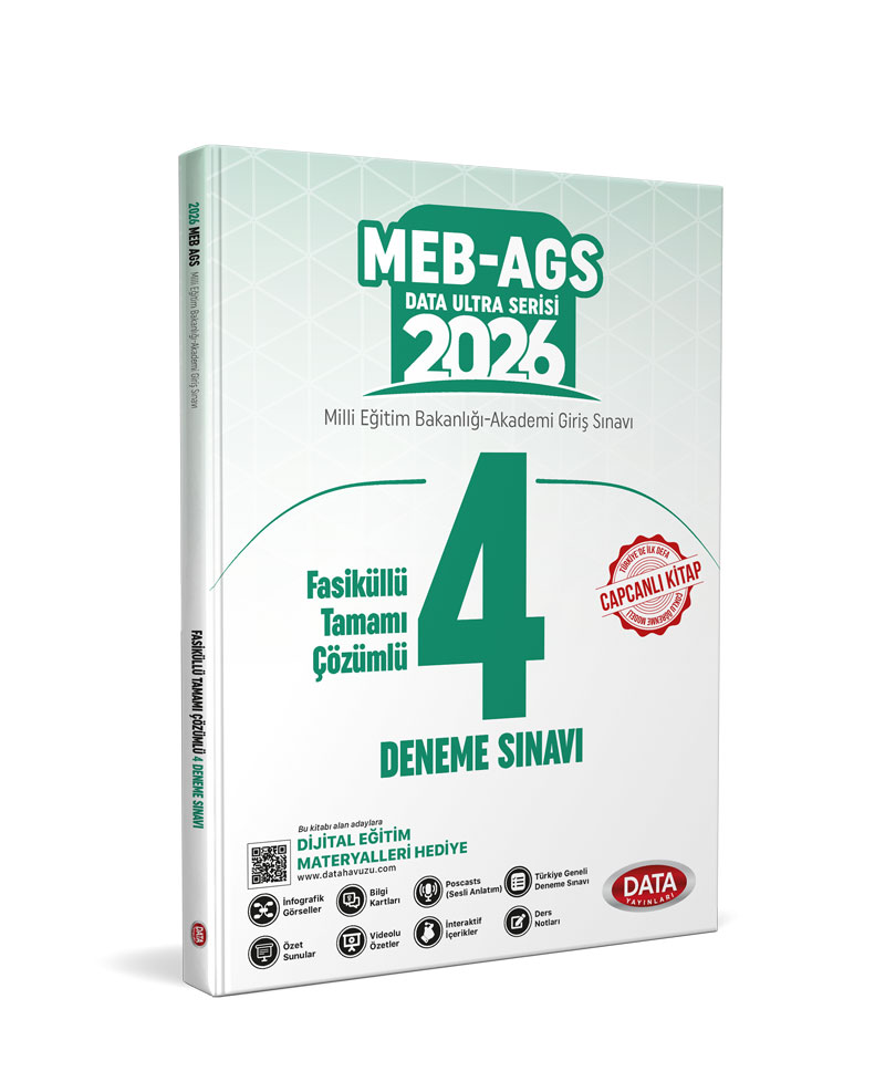 Data Yayınları 2026 AGS Fasiküllü Tamamı Çözümlü 4 Deneme Sınavı