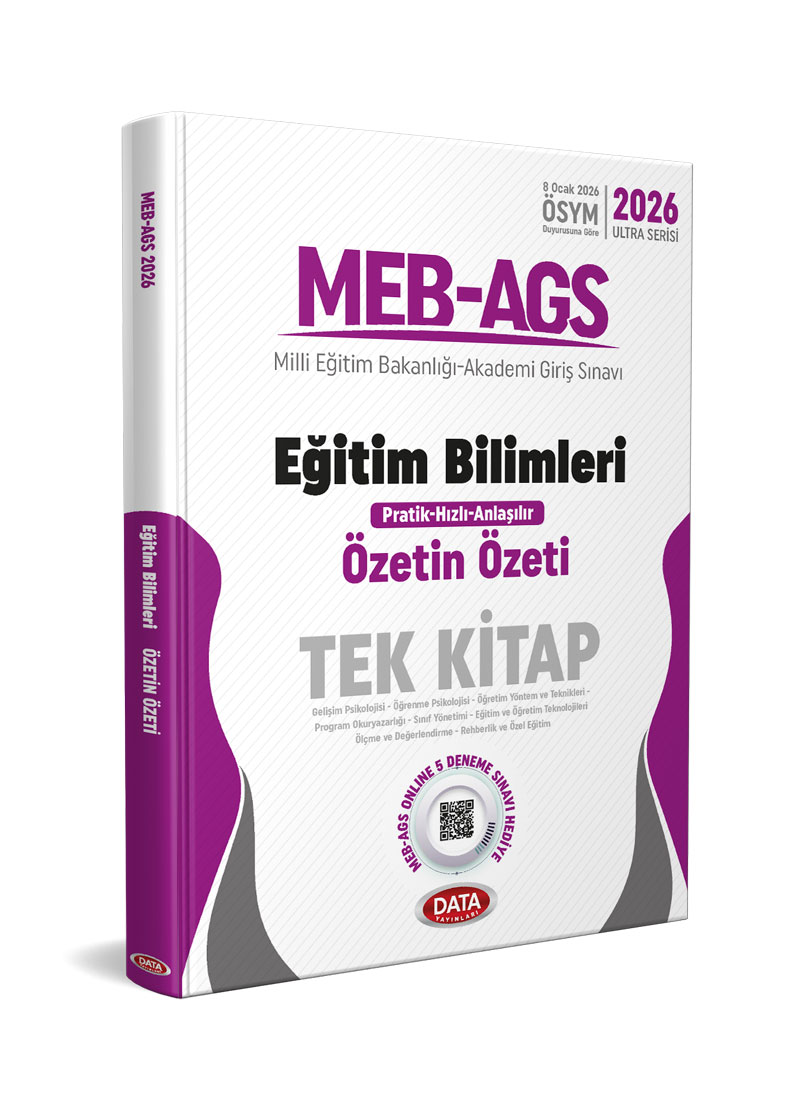 Data Yayınları 2026 MEB-AGS Eğitim Bilimleri Tek Kitap Özetin Özeti
