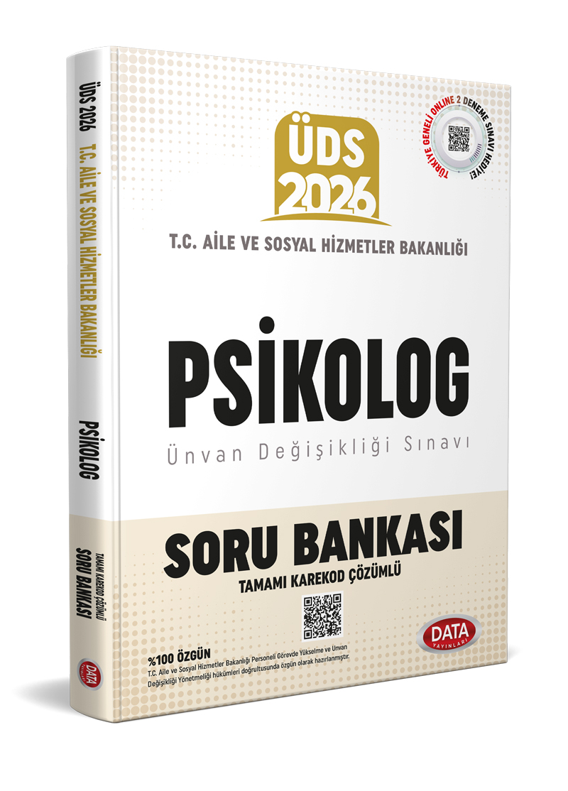 Data Yayınları 2026 T.C. Aile ve Sosyal Hizmetler Bakanlığı ÜDS PSİKOLOG Kadrosu Soru Bankası (Karekod Çözümlü)