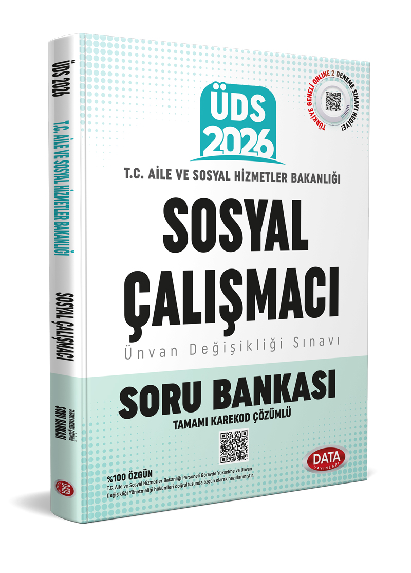 Data Yayınları 2026 T.C. Aile ve Sosyal Hizmetler Bakanlığı ÜDS Sosyal Çalışmacı Kadrosu Soru Bankası (Karekod Çözümlü)