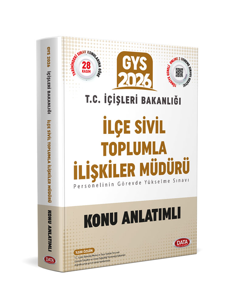 Data Yayınları 2026 T.C. İçişleri Bakanlığı İlçe Sivil Toplumla İlişkiler Müdürü Konu Anlatımlı