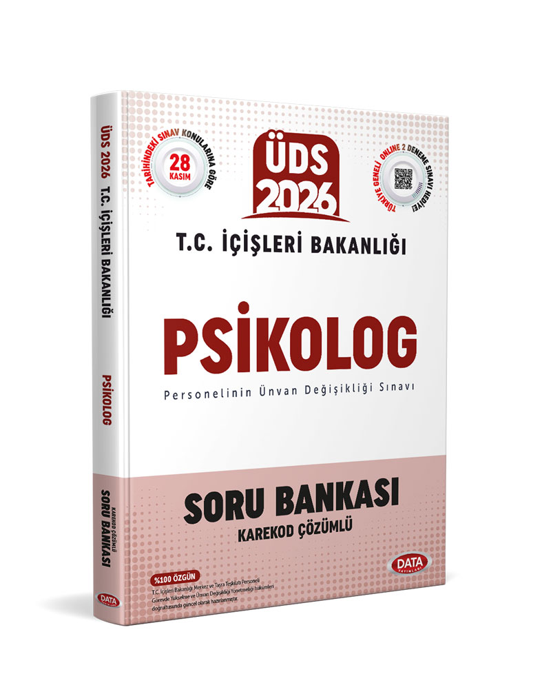Data Yayınları 2026 T.C. İçişleri Bakanlığı ÜDS Psikolog Soru Bankası - Karekod Çözümlü