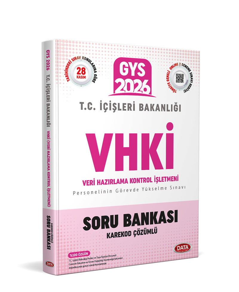 Data Yayınları 2026 T.C. İçişleri Bakanlığı VHKİ GYS Soru Bankası - Karekod Çözümlü