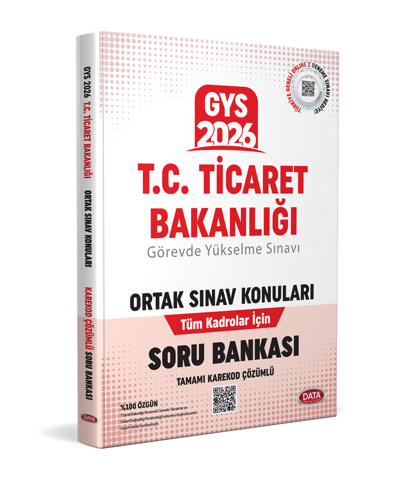 Data Yayınları 2026 Ticaret Bakanlığı GYS Ortak Konular Soru Bankası - Karekod Çözümlü