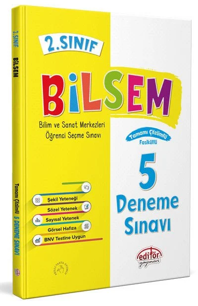 Editör Yayınları 2. Sınıf Bilsem Çözümlü 5 Deneme Sınavı