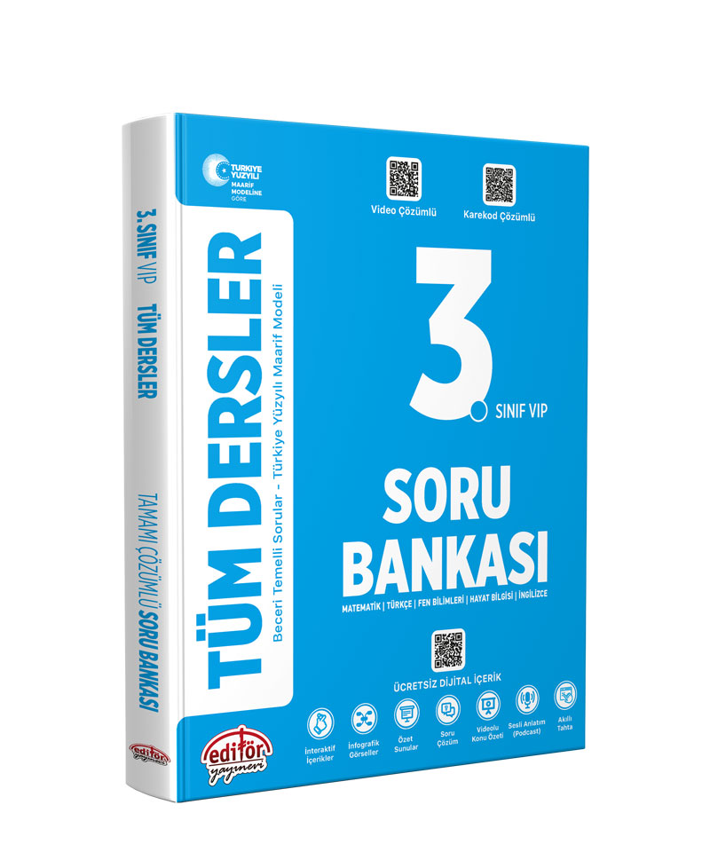 Editör Yayınları 3. Sınıf VIP Tüm Dersler Soru Bankası