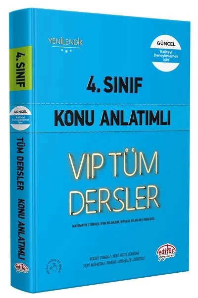 Editör Yayınları 4. Sınıf Vıp Tüm Dersler Konu Anlatımlı Mavi Kitap