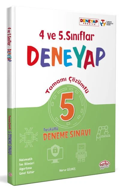 Editör Yayınları 45. Sınıf Deneyap Tamamı Çözümlü 5 Deneme Sınavı
