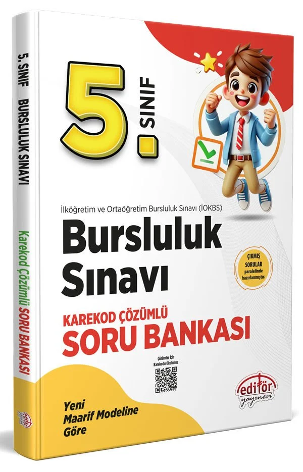 Editör Yayınları 5. Sınıf  Bursluluk Sınavı Soru Bankası - Karekod Çözümlü