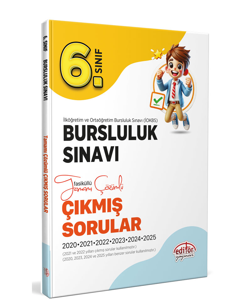 Editör Yayınları 6. Sınıf Bursluluk Sınavı Tamamı Çözümlü Çıkmış Sorular