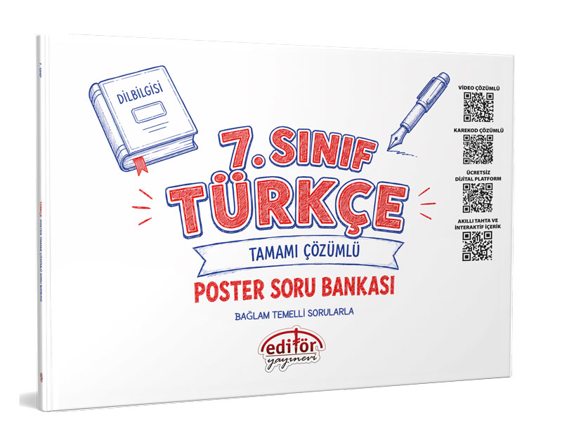 Editör Yayınları 7. Sınıf Türkçe Poster Soru Bankası