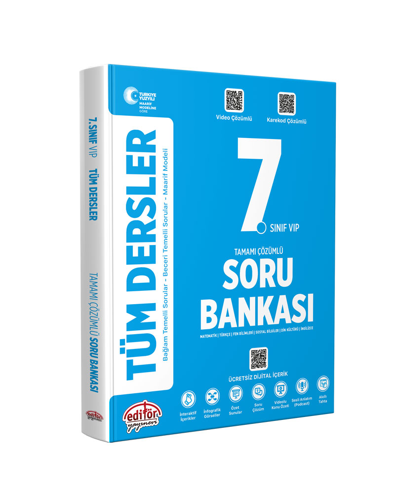 Editör Yayınları 7. Sınıf VIP Tüm Dersler Soru Bankası
