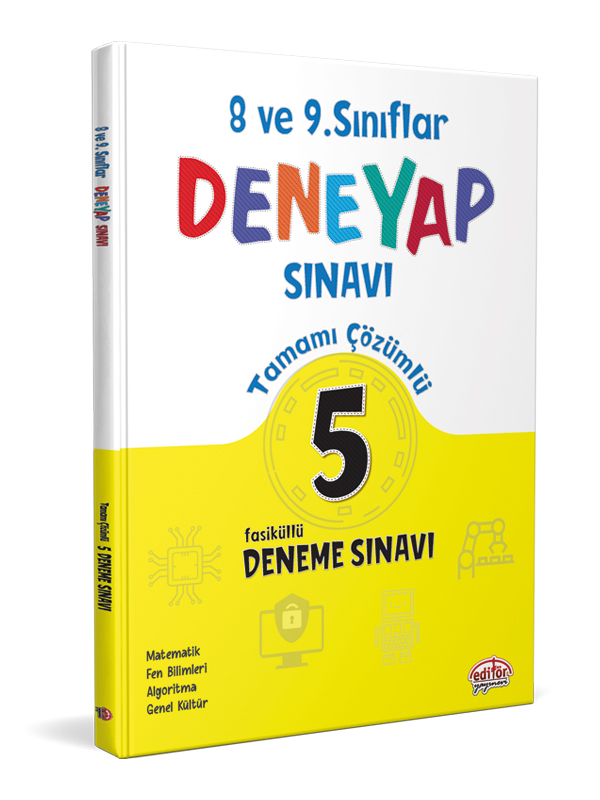 Editör Yayınları  8-9. Sınıf Deneyap Tamamı Çözümlü 5 Deneme Sınavı