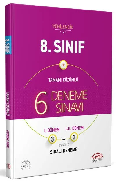 Editör Yayınları Lgs 8. Sınıf 6 Deneme Sınavı Tamamı Çözümlü