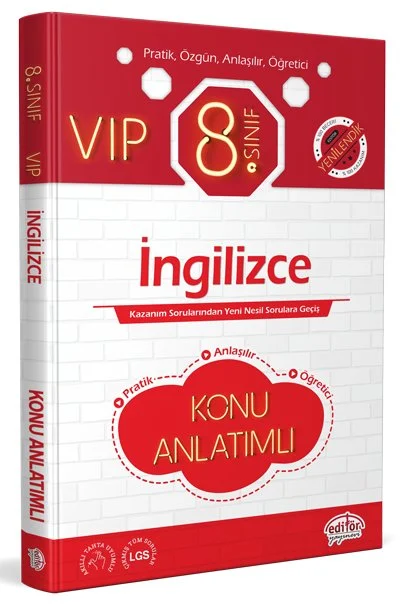 Editör Yayınları Lgs 8. Sınıf Vıp İngilizce Konu Anlatımlı