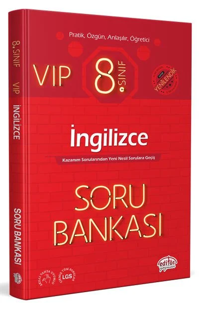 Editör Yayınları Lgs 8. Sınıf Vıp İngilizce Soru Bankası