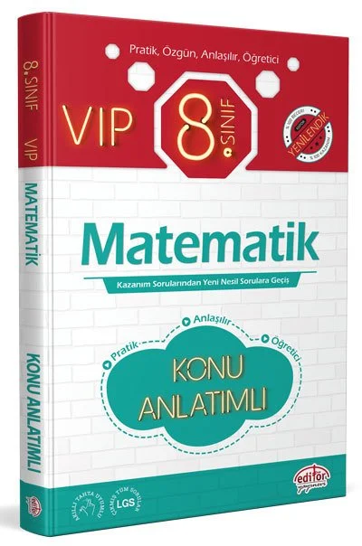 Editör Yayınları Lgs 8. Sınıf Vıp Matematik Konu Anlatımı