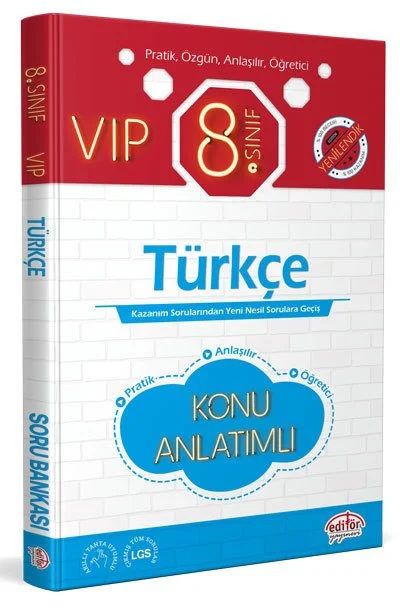 Editör Yayınları Lgs 8. Sınıf Vıp Türkçe Konu Anlatımı