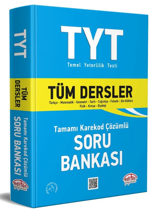 Editör Yayınları TYT Tüm Dersler Soru Bankası - Tamamı Karekod Çözümlü
