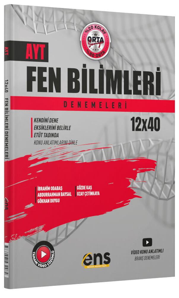 Ens Yayınları Ayt Fen Bilimleri 12 X 40 Lı Denemeleri