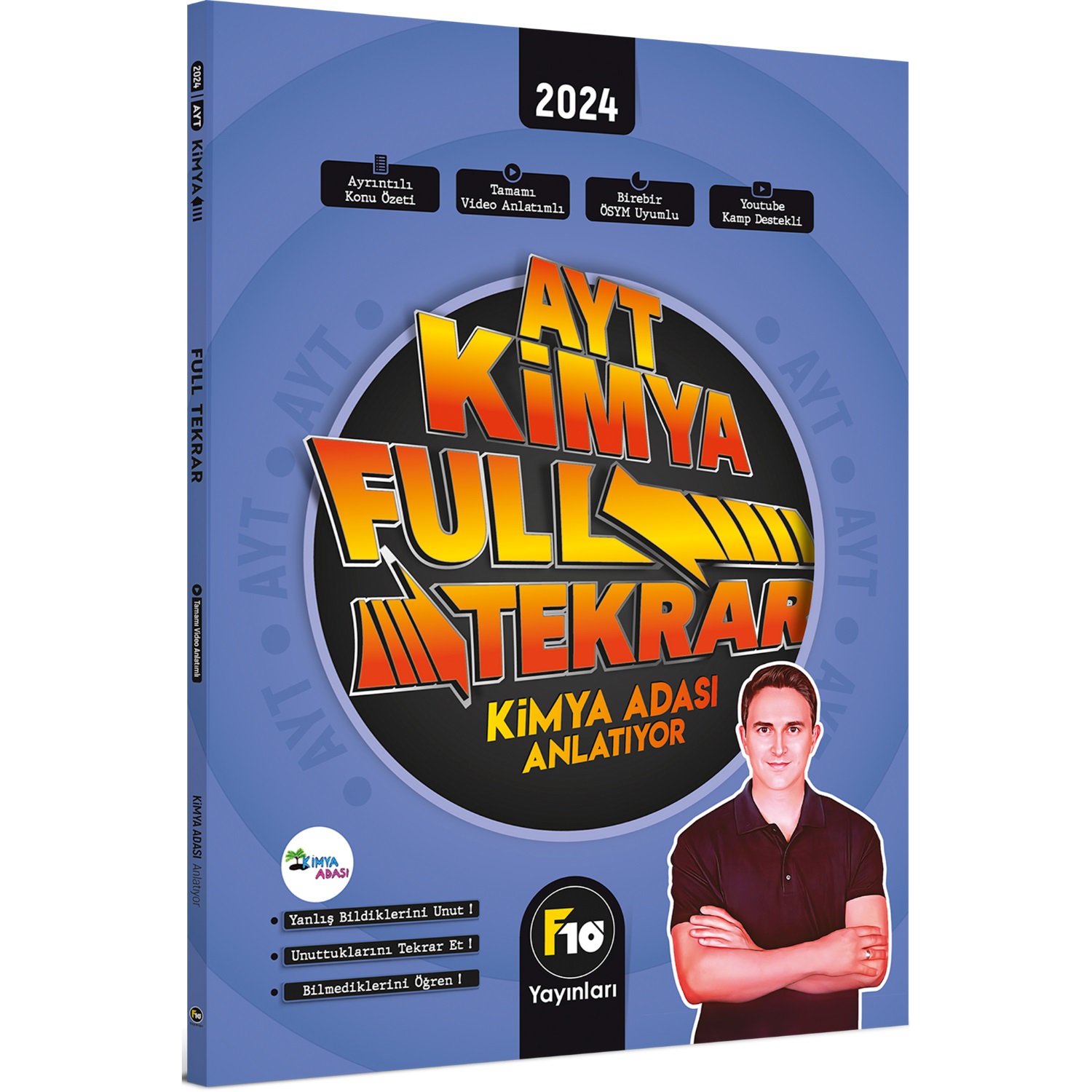 F10 Yayınları 2024 Kimya Adası AYT Kimya Full Tekrar Video Ders Kitabı