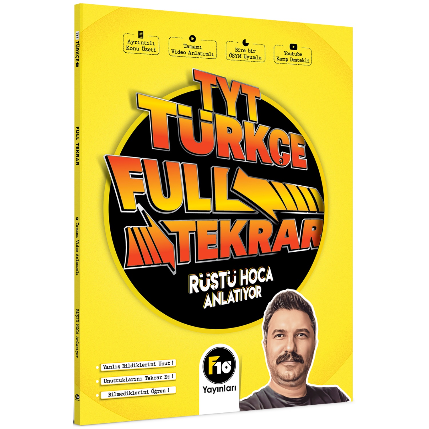 F10 Yayınları Rüştü Hoca Tyt Türkçe Full Tekrar Video Ders Kitabı