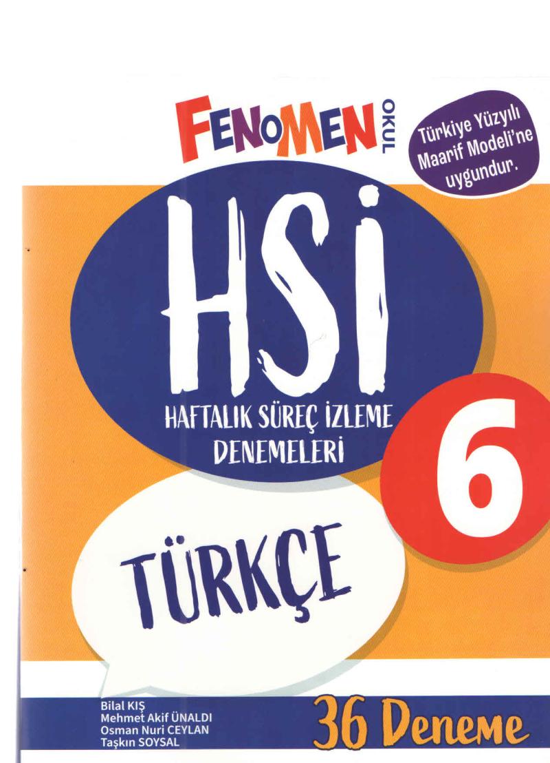 Fenomen Okul Yayınları 6. Sınıf Türkçe Haftalık Süreç İzleme Denemeleri