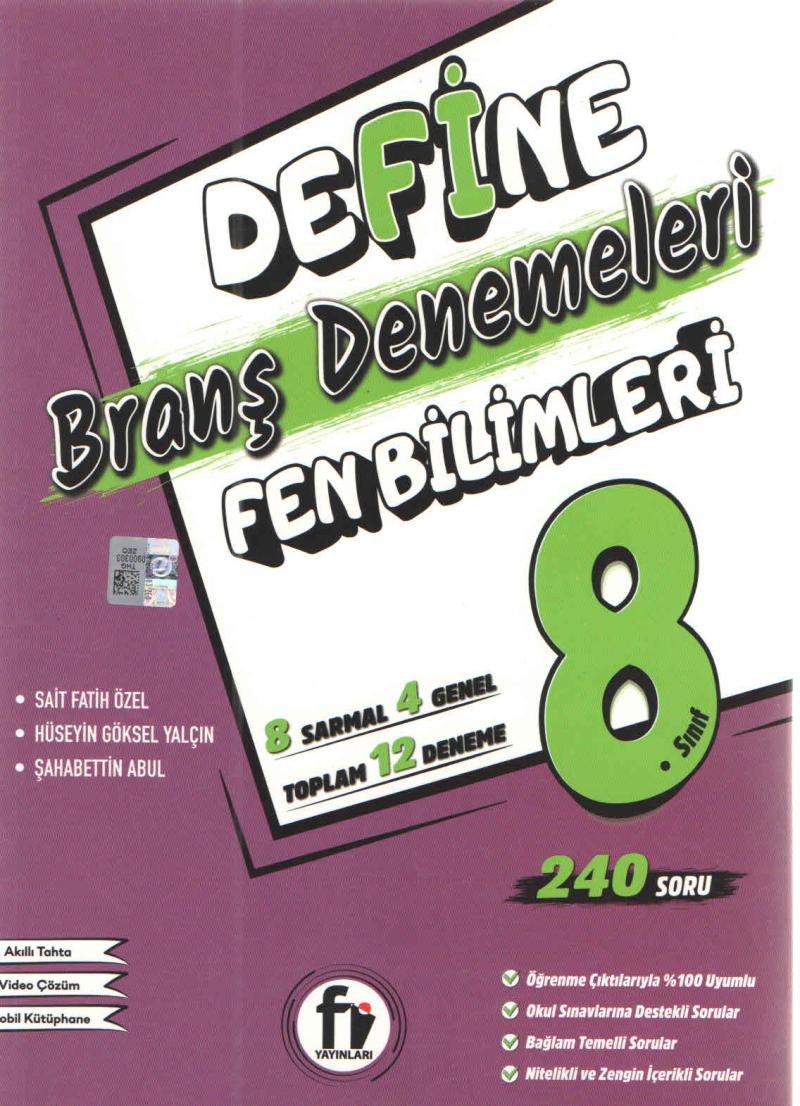 Fi Yayınları LGS 8. Sınıf Define Fen Bilimleri Deneme