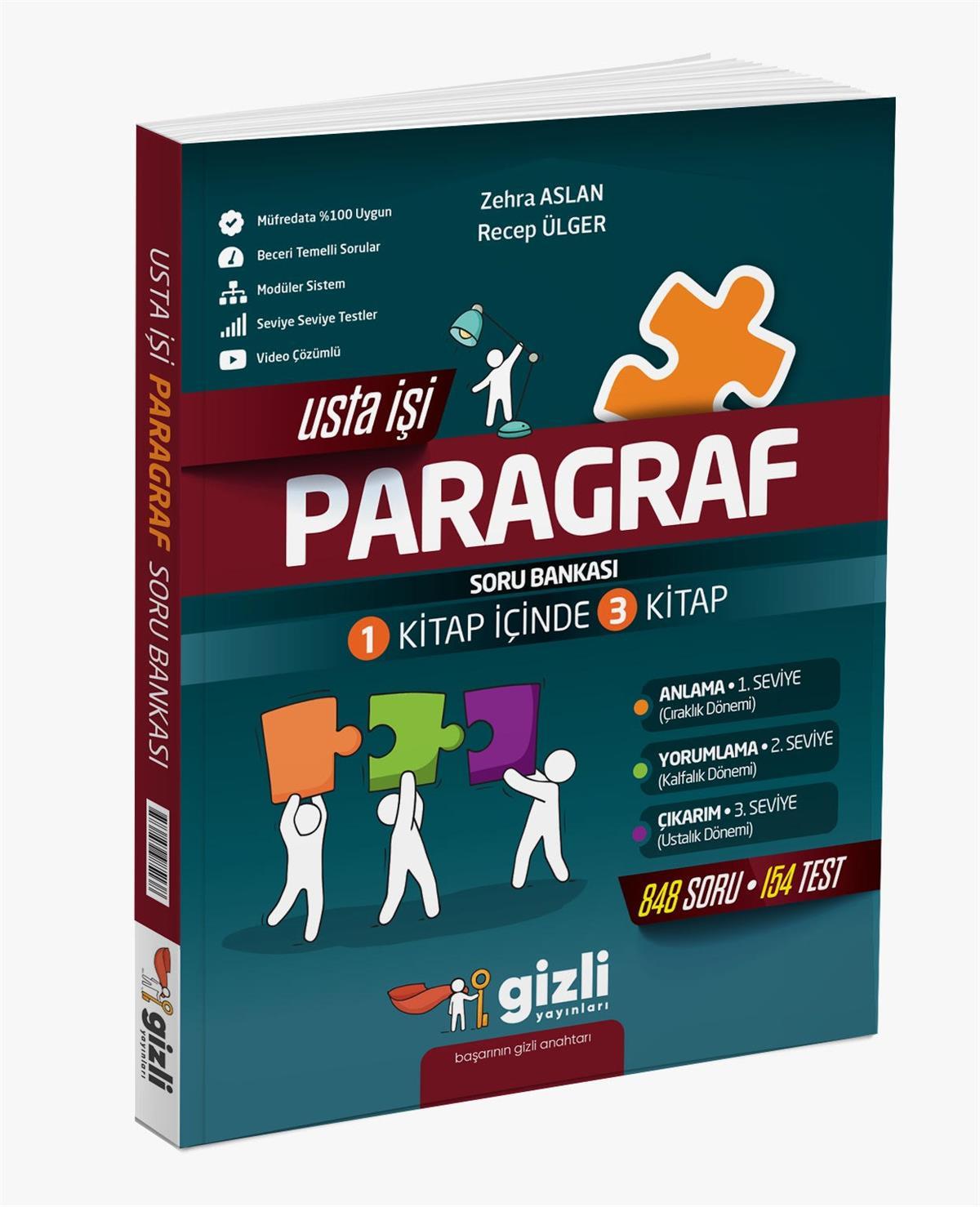 Gizli Yayınları LGS 8. Sınıflar İçin Usta İşi Paragraf Soru Bankası