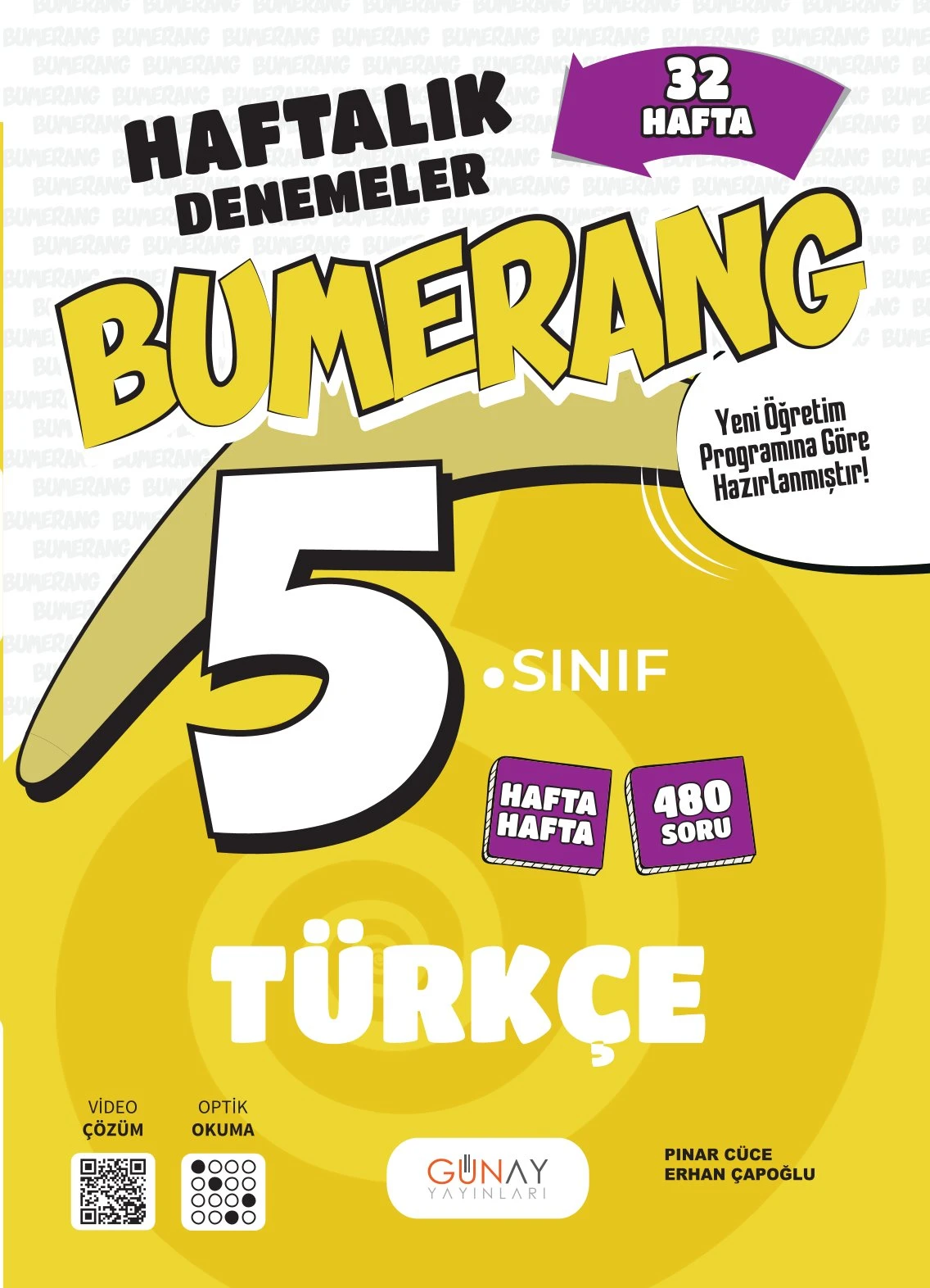 Günay Yayınları 5. Sınıf Türkçe Bumerang Konu Konu 32 Haftalık Denemeler
