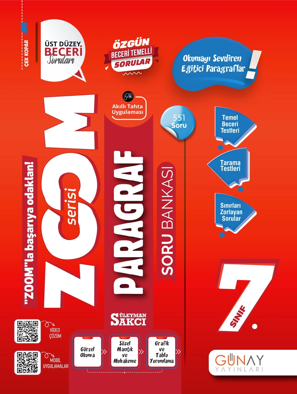 Günay Yayınları 7. Sınıf ZOOM Serisi Paragraf Soru Bankası