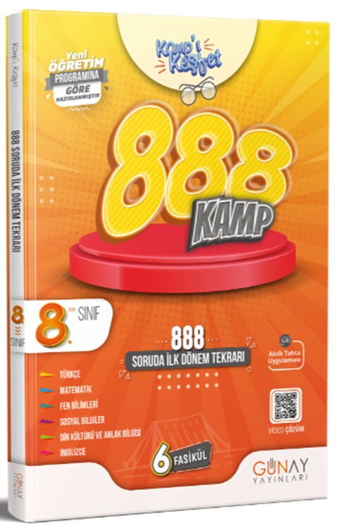 Günay Yayınları LGS 8. Sınıf 888 Soruda İlk Dönem Tekrarı