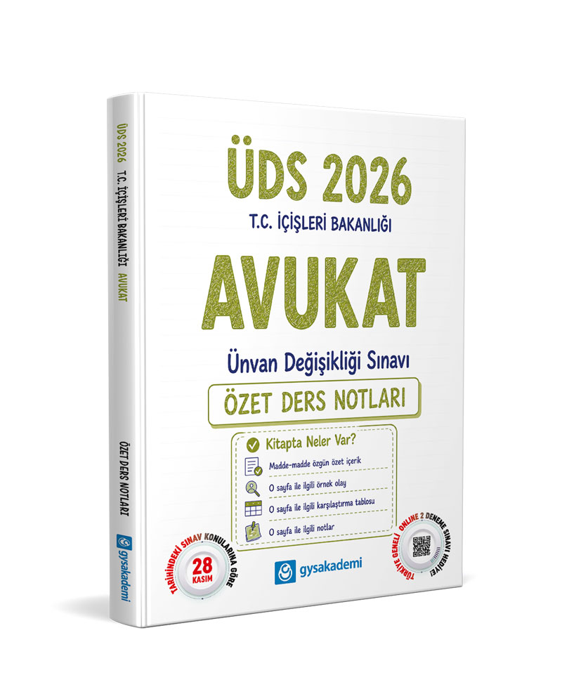 GYS Akademi 2026 T.C. İçişleri Bakanlığı Avukat GYS Özet Ders Notları