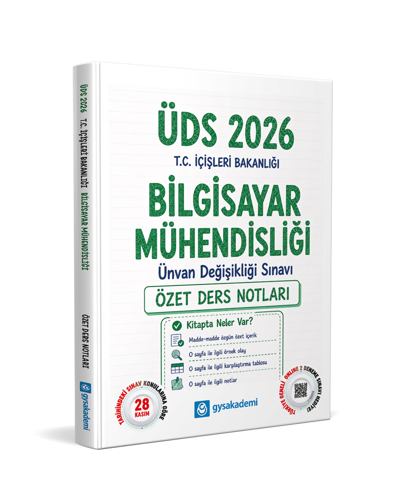 GYS Akademi 2026 ÜDS T.C. İçişleri Bakanlığı Bilgisayar Mühendisliği Özet Ders Notları