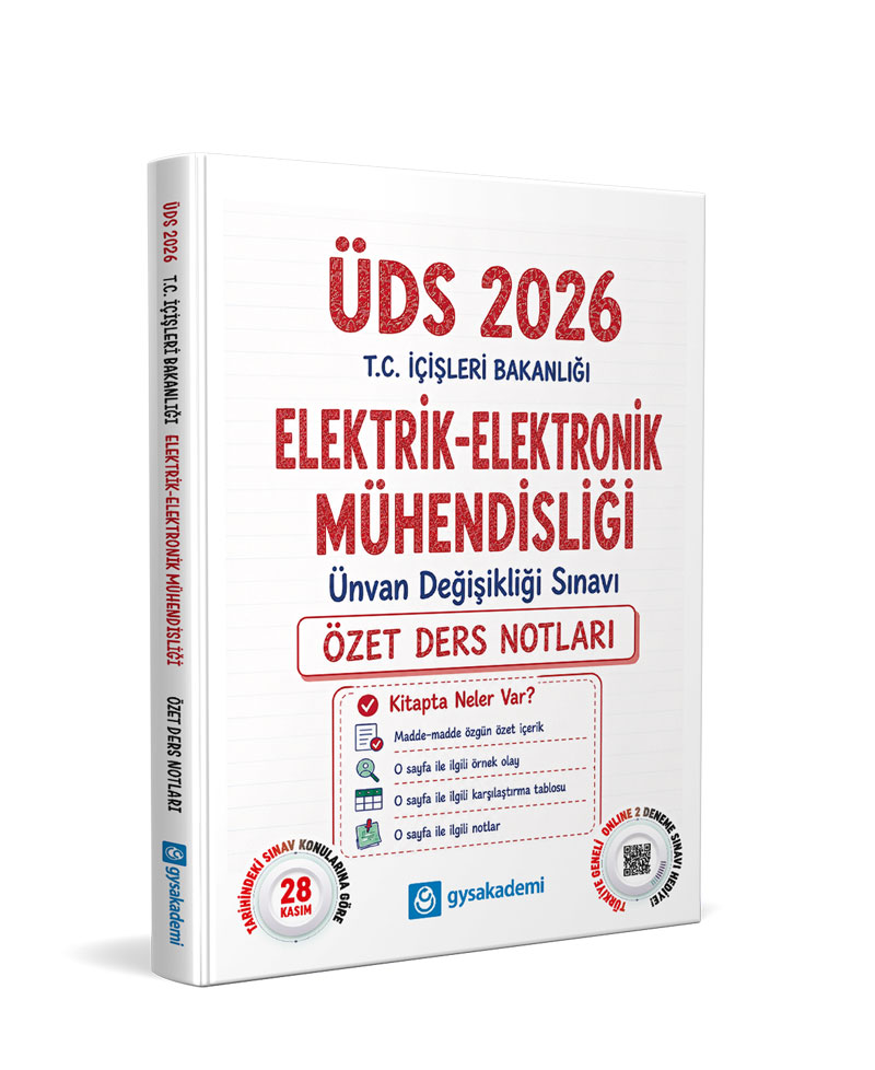 GYS Akademi 2026 ÜDS T.C. İçişleri Bakanlığı Elektrik Elektronik Mühendisliği Özet Ders Notları