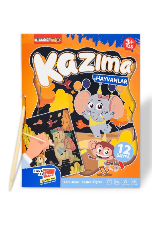 Hayvanlar Kazıma Etkinlik Kitabı