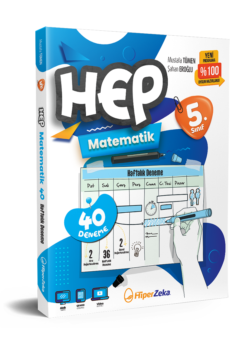 Hiper Zeka 5. Sınıf  Haftalık HEP Matematik 40 Deneme
