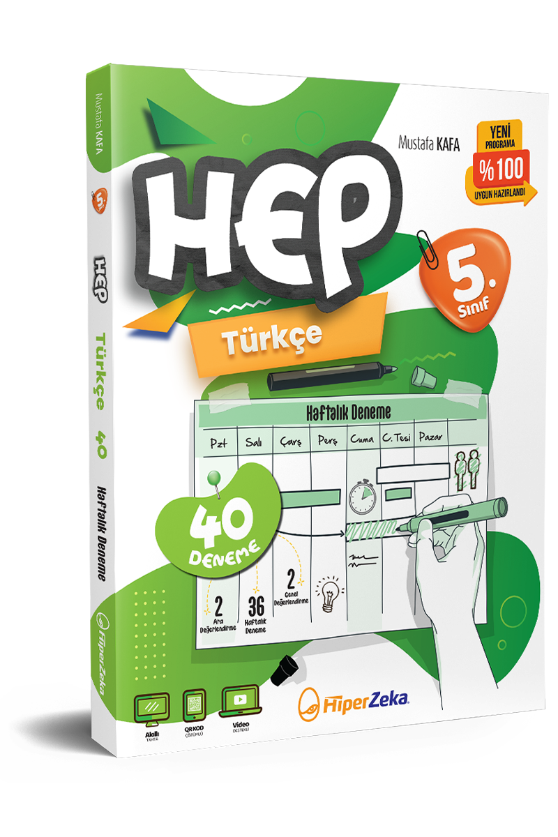 Hiper Zeka 5. Sınıf  Haftalık HEP Türkçe 40 Deneme