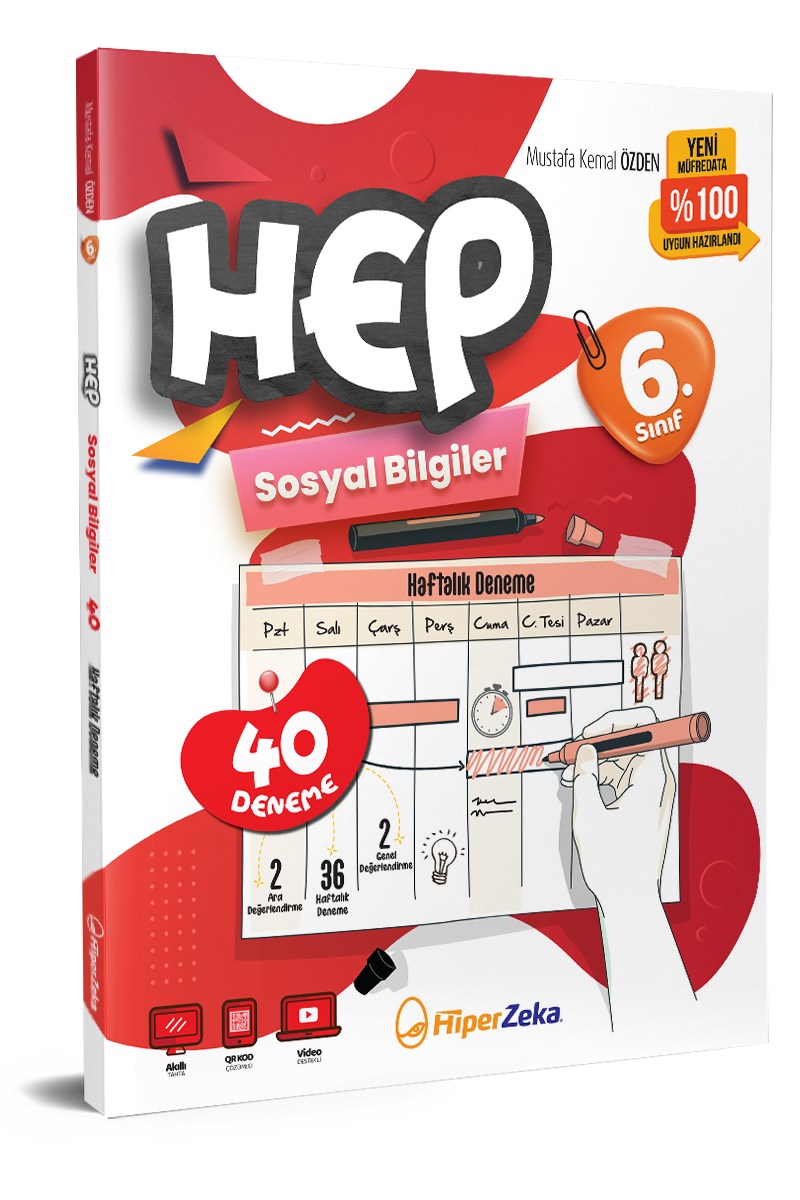 Hiper Zeka 6. Sınıf Haftalık Hep Sosyal Bilgiler 40 Deneme
