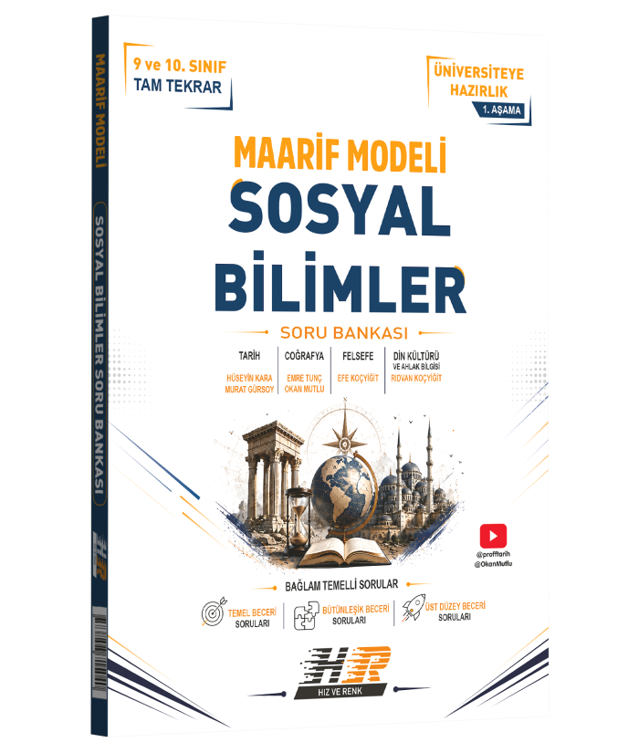 Hız ve Renk Yayınları TYT Sosyal Bilimler Maarif Modeli Soru Bankası