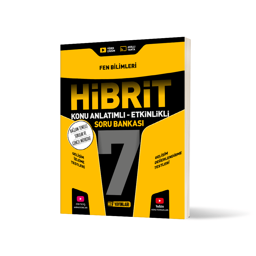 Hız Yayınları 7. Sınıf HİBRİT Fen Bilimleri Soru Bankası