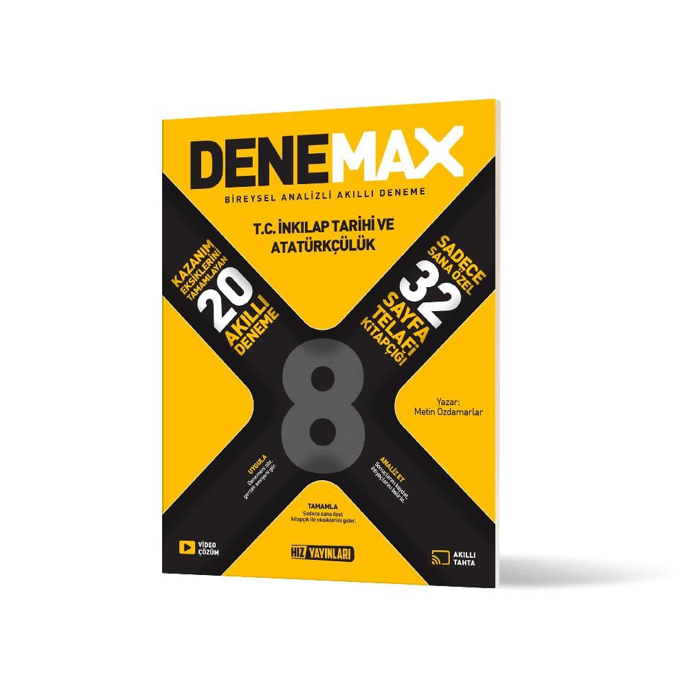 Hız Yayınları LGS 8. Sınıf Denemax T.C. İnkılap Tarihi 20 Akıllı Deneme