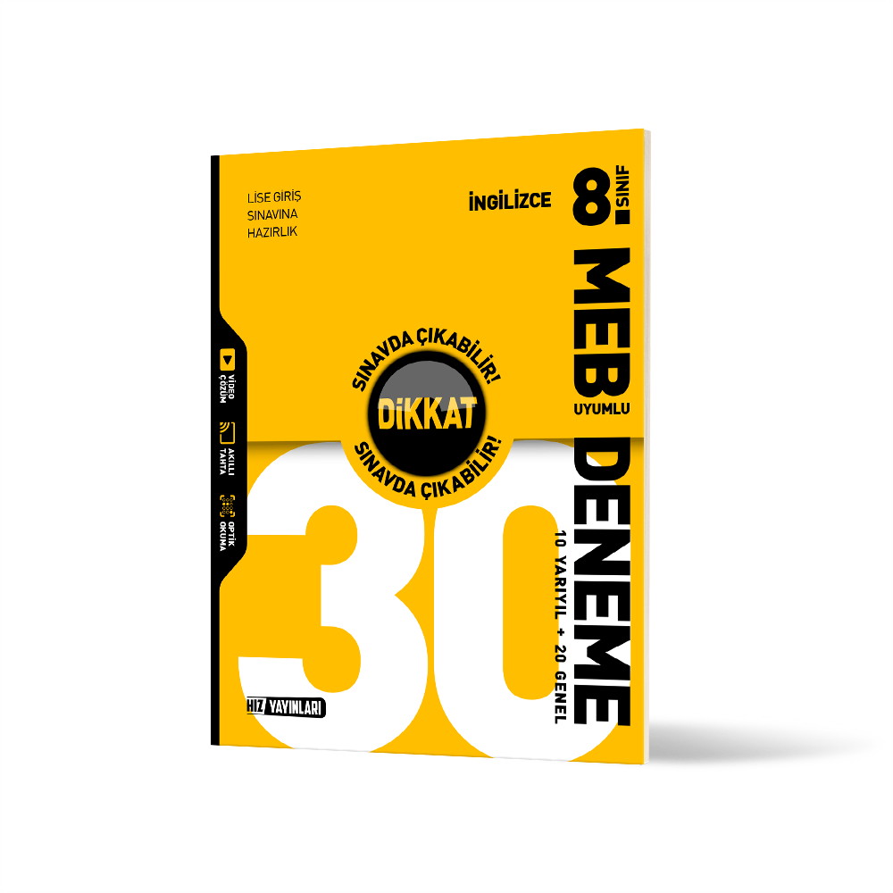 Hız Yayınları LGS 8. Sınıf İngilizce 30 Deneme