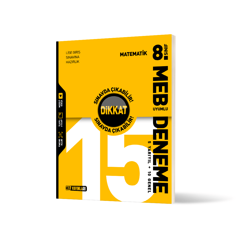 Hız Yayınları LGS 8. Sınıf Matematik 15 Deneme