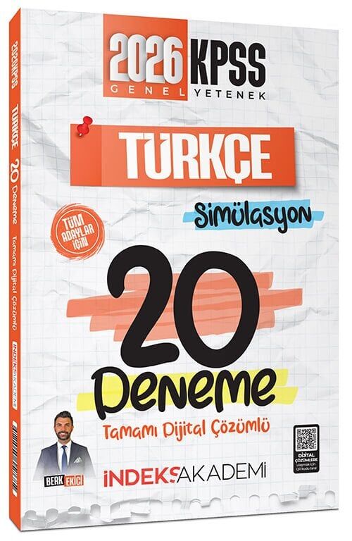 İndeks Akademi 2026 KPSS Türkçe Simülasyon 20 Deneme Çözümlü - Berk Ekici