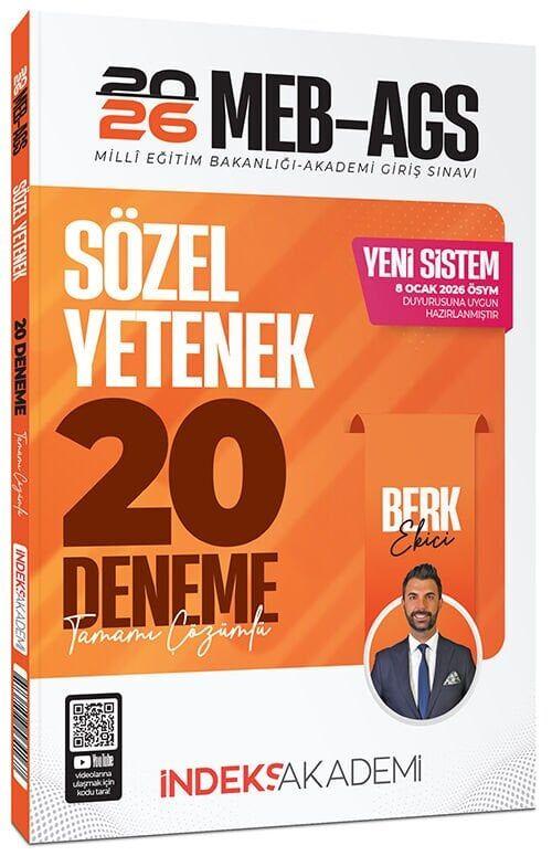 İndeks Akademi 2026 MEB-AGS Sözel Yetenek 20 Deneme Çözümlü - Berk Ekici
