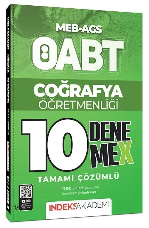 İndeks Akademi ÖABT MEB-AGS Coğrafya Öğretmenliği 10 DenemeX Çözümlü